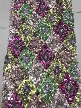 

African Lace Fabric 2019 Pink Green Gold Line Embroidery Nigerian Lace Fabric.High Quality French Tulle Lace Fabric For Women