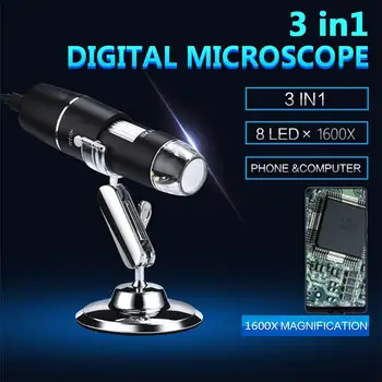

1600X 8LED Ear Cleaning Tool Digital Microscope Portable Endoscope Monitoring Practical Durable Hand Held Endoscope Inspection