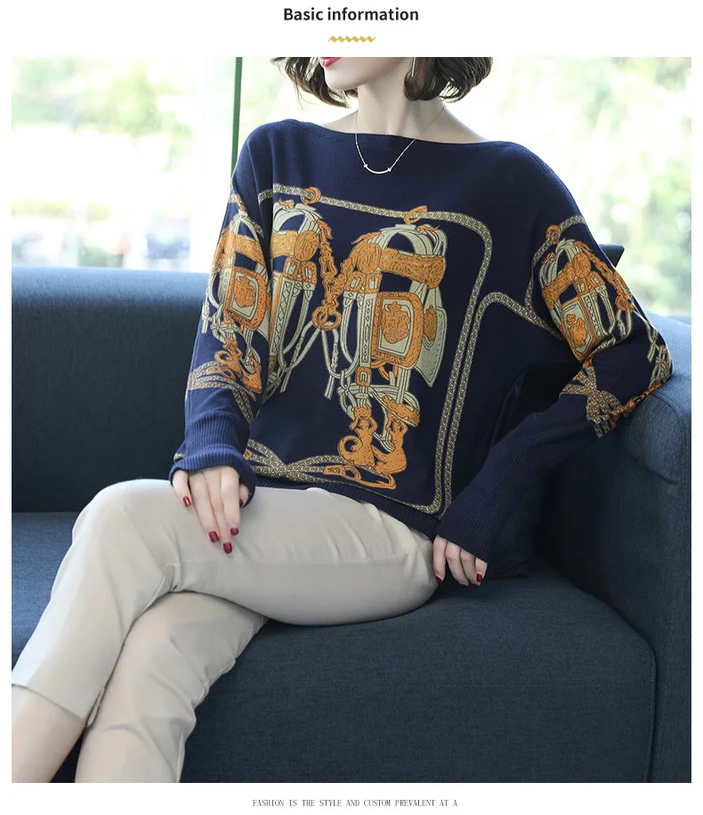 ASLTW Высококачественный свитер женский зимний длинный рукав мягкие Пуловеры джемпер Плюс Размер О-образный вырез с принтом свитер женский