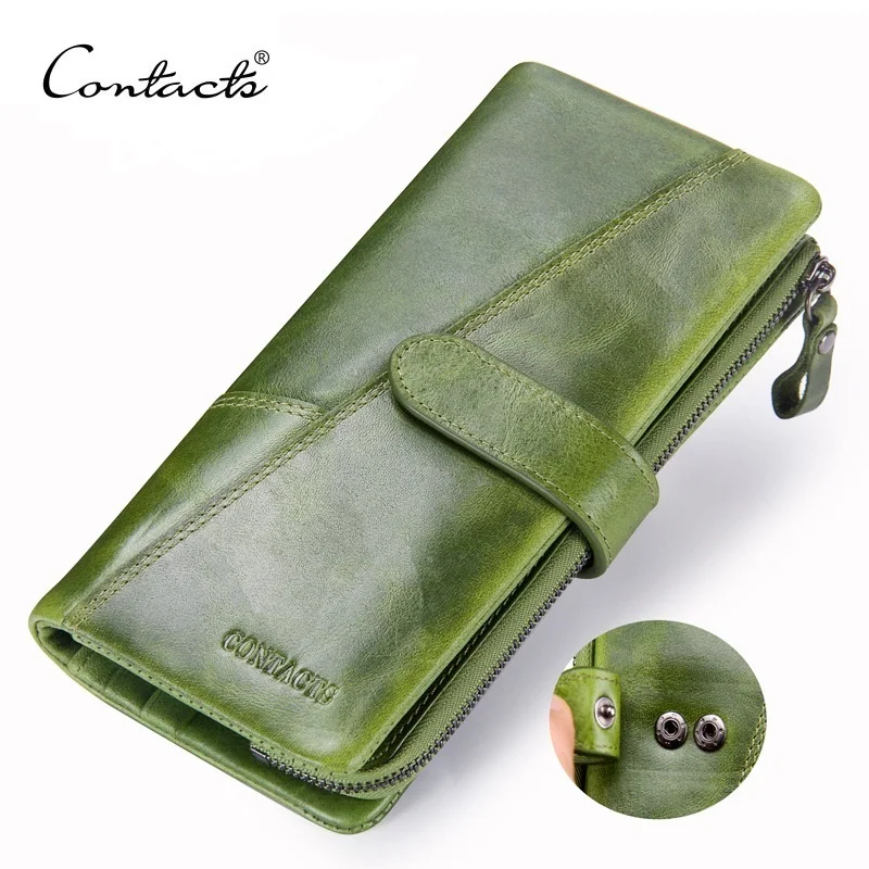 

High Quality Women's Genuine Leather Wallet Brand Design Female Long Clutch Hasp Fashion Dollar Price Purse Card Holder