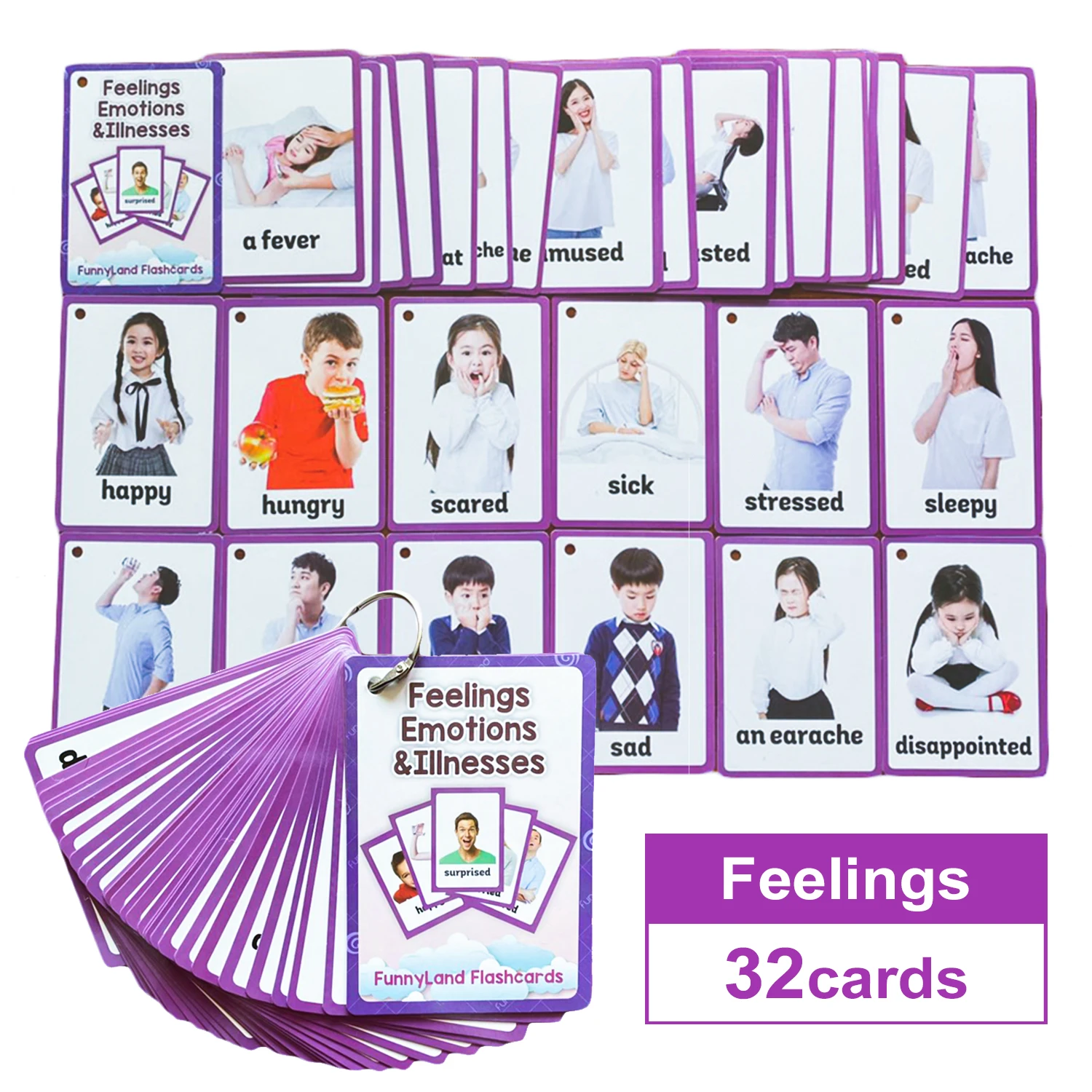 Kids Learn English Adjectives Word Card Toys Baby English Learn Card Early Education Children Learning English Word Card 19