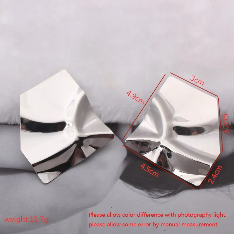 European And American Fashion Exaggerated Temperament Simple Alloy Irregular Geometric Earrings