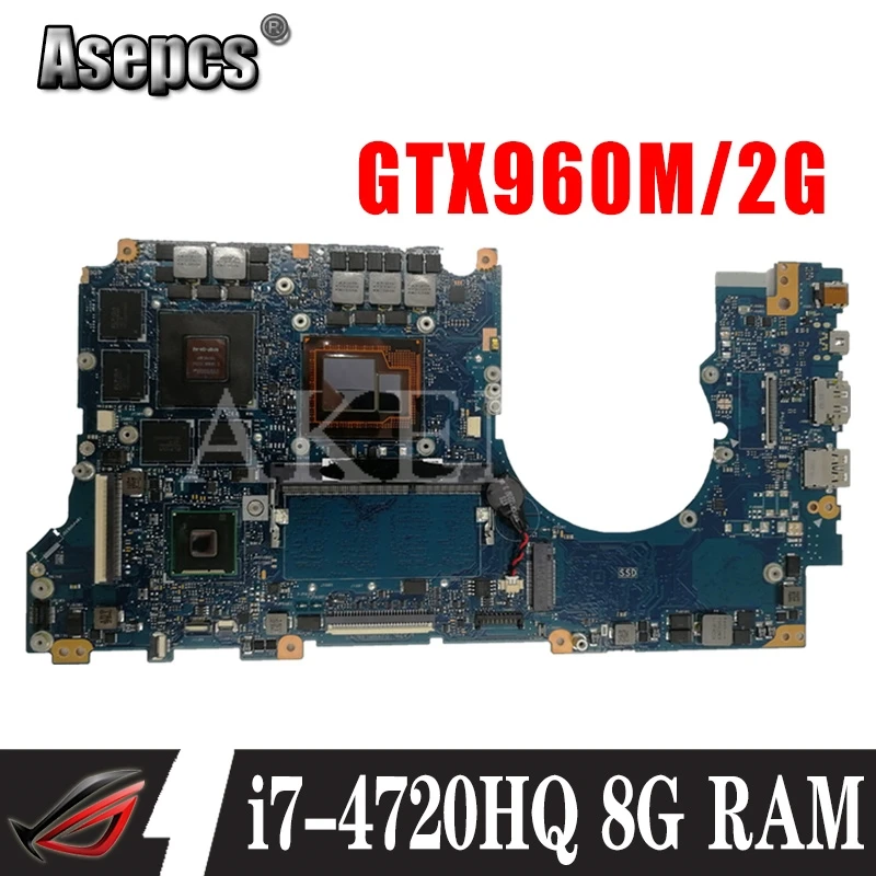 N501JW Motherboard i7-4720HQ 8G RAM GTX960M For Asus ZENBOOK UX501JW UX501J N501J G501JW Laptop motherboard Mainboard | Компьютеры и
