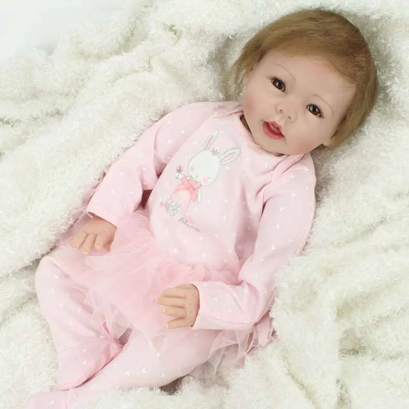 Красивая маленькая девочка Bebes Reborn Baby DOLLMAI дизайн Силиконовое покрытие куклы живые реалистичные эмуляция reborn игрушки подарок