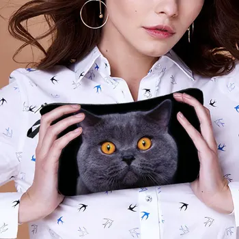 

Printing Makeup Bags 3D Kittens Printed Cosmetic Bags Multicolor Girls Clutch Bags Cute Cartoon Travel Container Cosmetic Case
