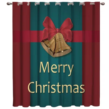 

Christmas Bell Curtains Blackout Bedroom Indoor Fabric Decor Kids Curtain Panels With Grommets Window Treatment Ideas Window