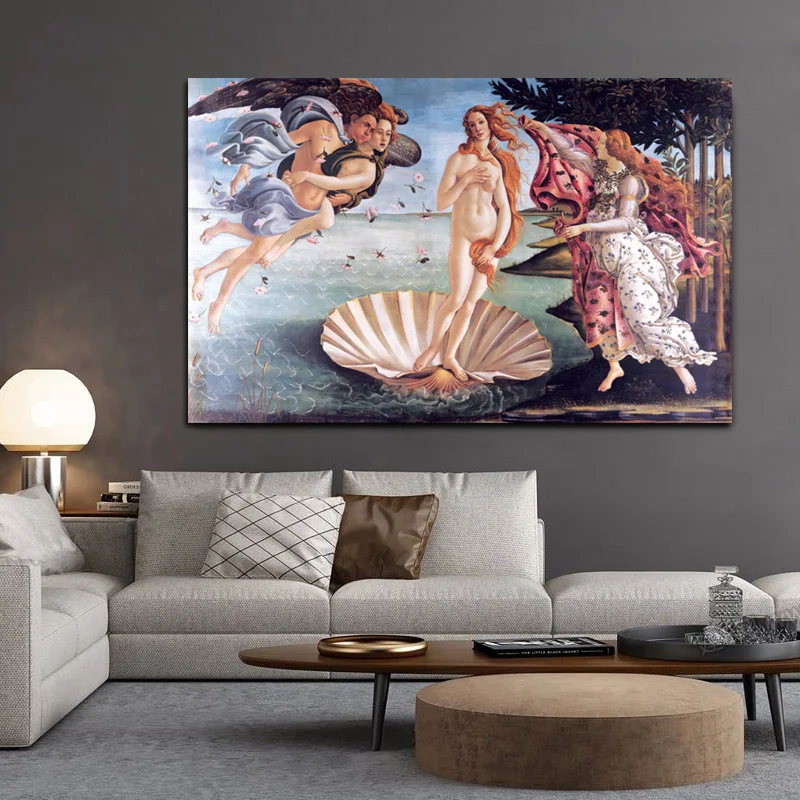Классическая известная картина Botticelli с рождением Венеры холст живопись плакаты