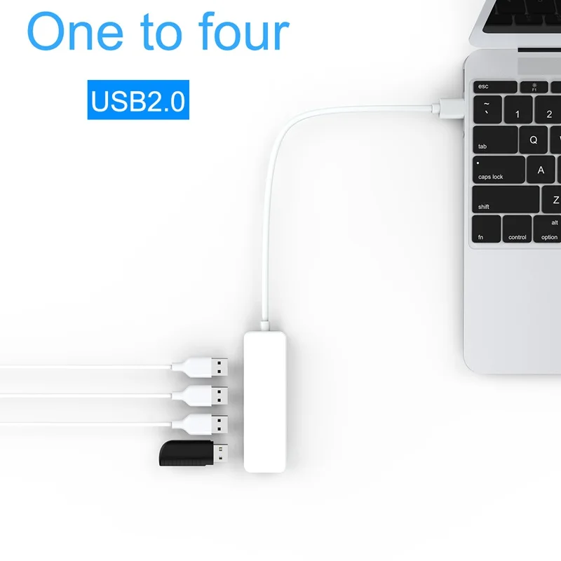 Ультратонкий USB Hub 4-портовый USB 2,0 концентратор