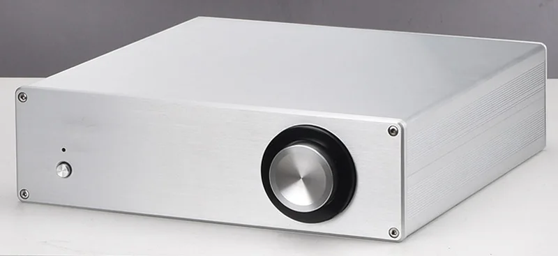 

W301 H86.5 D311 Silver Big Knob Anodized Aluminum Case Power Amplifier Supply Chassis DIY DAC Decoder PSU Enclosure Shell Preamp