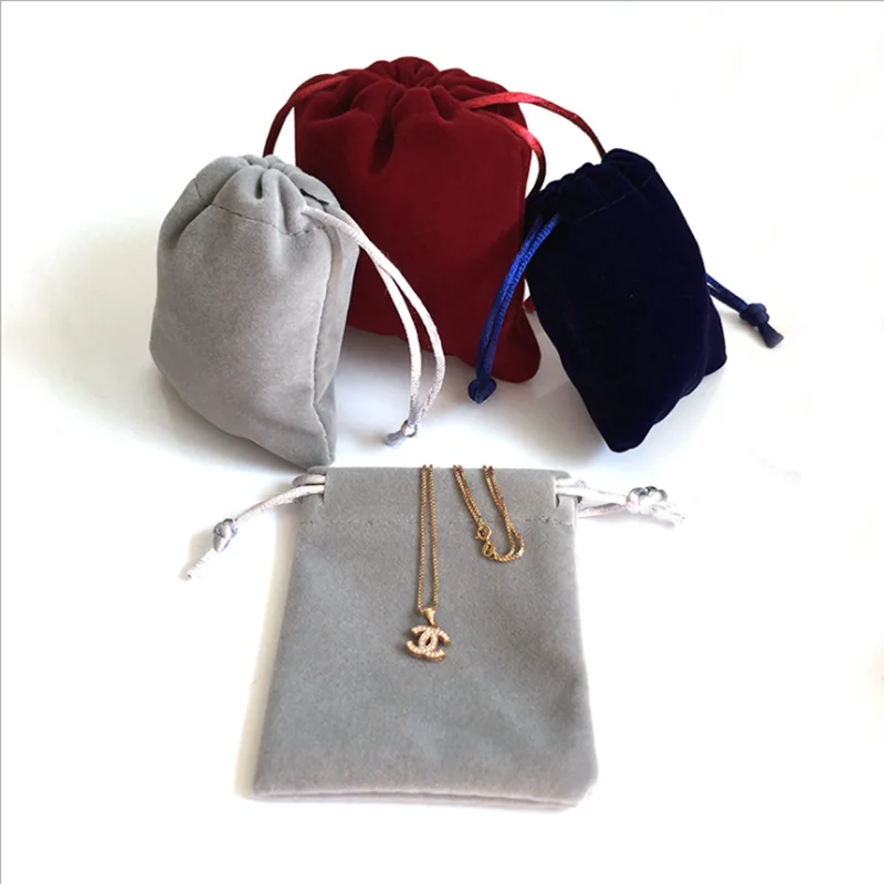 10pcs/lot Velvet Jewelry Drawstring Packing Bag Pouch Can Be Stowed Earring Necklace Rings Storage Organizer for Women Jewelry