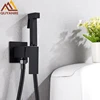 Quyanre Matte Black Bidet Shower Faucet Solid Brass Bidet Faucet Muslim Ducha Higienica Hot Cold Water Mixer Tap Toilet Faucets 1
