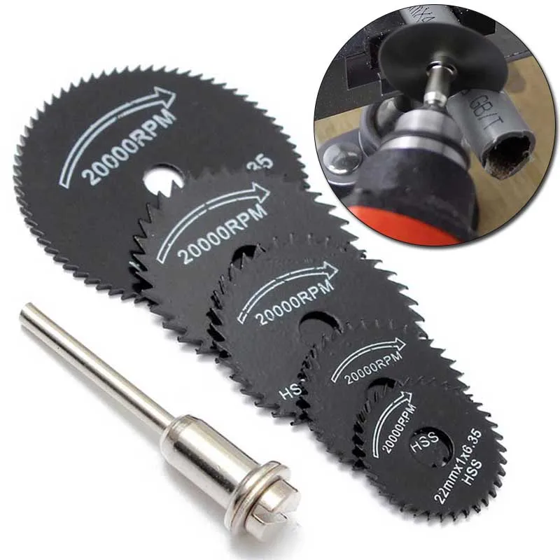 6pcs HSS Circular Saw Cutter Mini Rotary Drill Cutting Tools For Metal Wood milling and processing