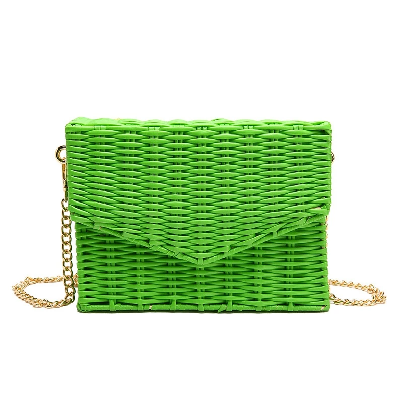 

New Plastic Handbag For Ladies Beach Bag Designer Chain Fashion Women'S Shoulder Crossbody Bags Square Cover Women Bag