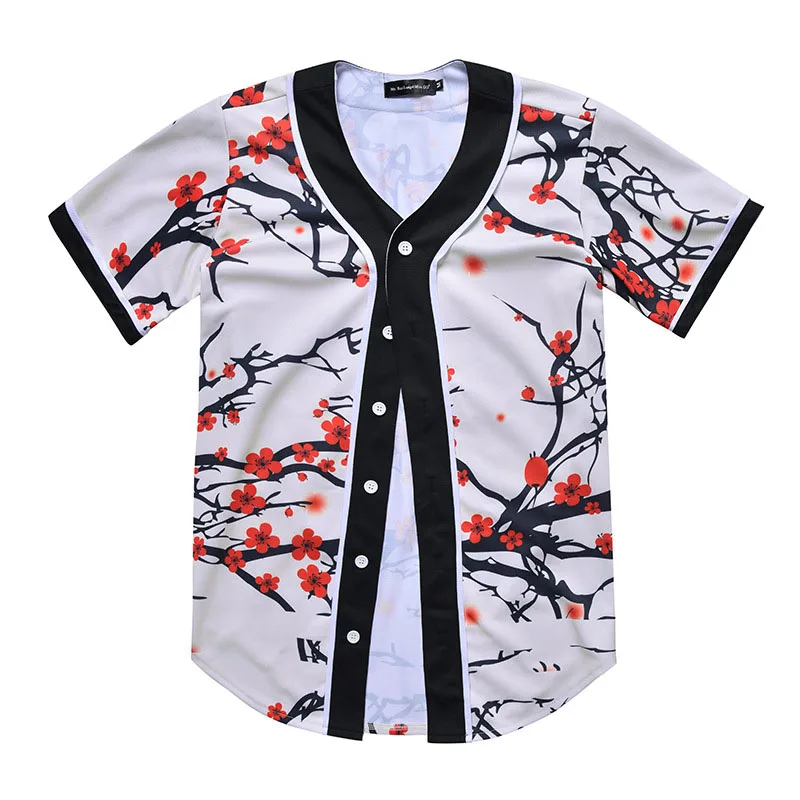3D Цветочные бейсбольные рубашки для мужчин Camiseta Masculina модная повседневная Гавайская футболка для мужчин Harajuku Steetwear бейсбольная футболка XXL - Цвет: as picture show