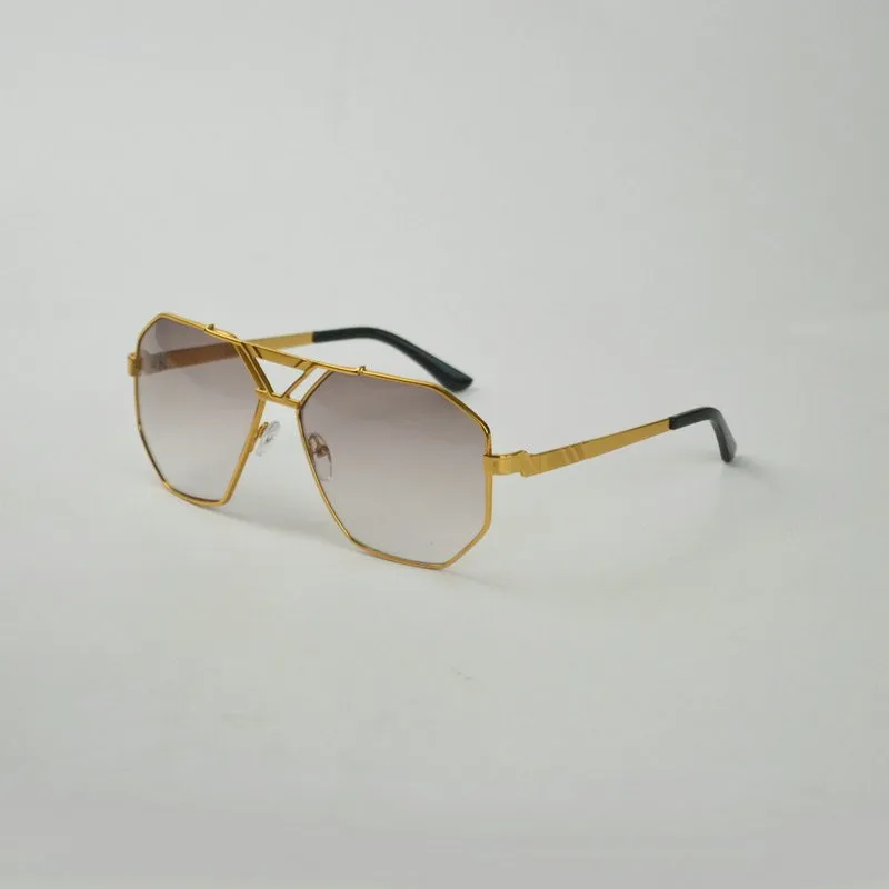 Oversized Gradient Sunglasses Fashion Ladies Metal Frame Sun Glasses Women Mask Style Shield Driving goggles Sun Glasses FML