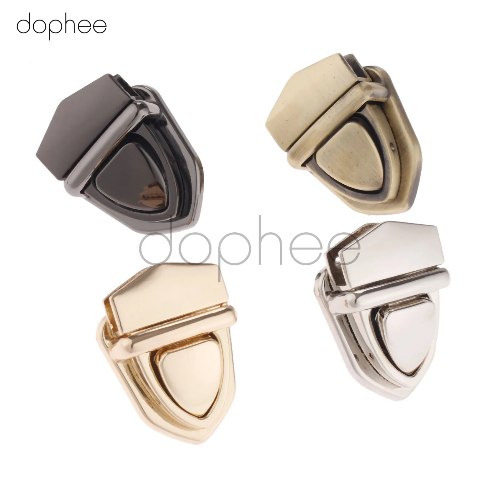 Dophee 1 шт. 29*38 мм металлический замок для сумки 4 цвета защелка Поворотный набор