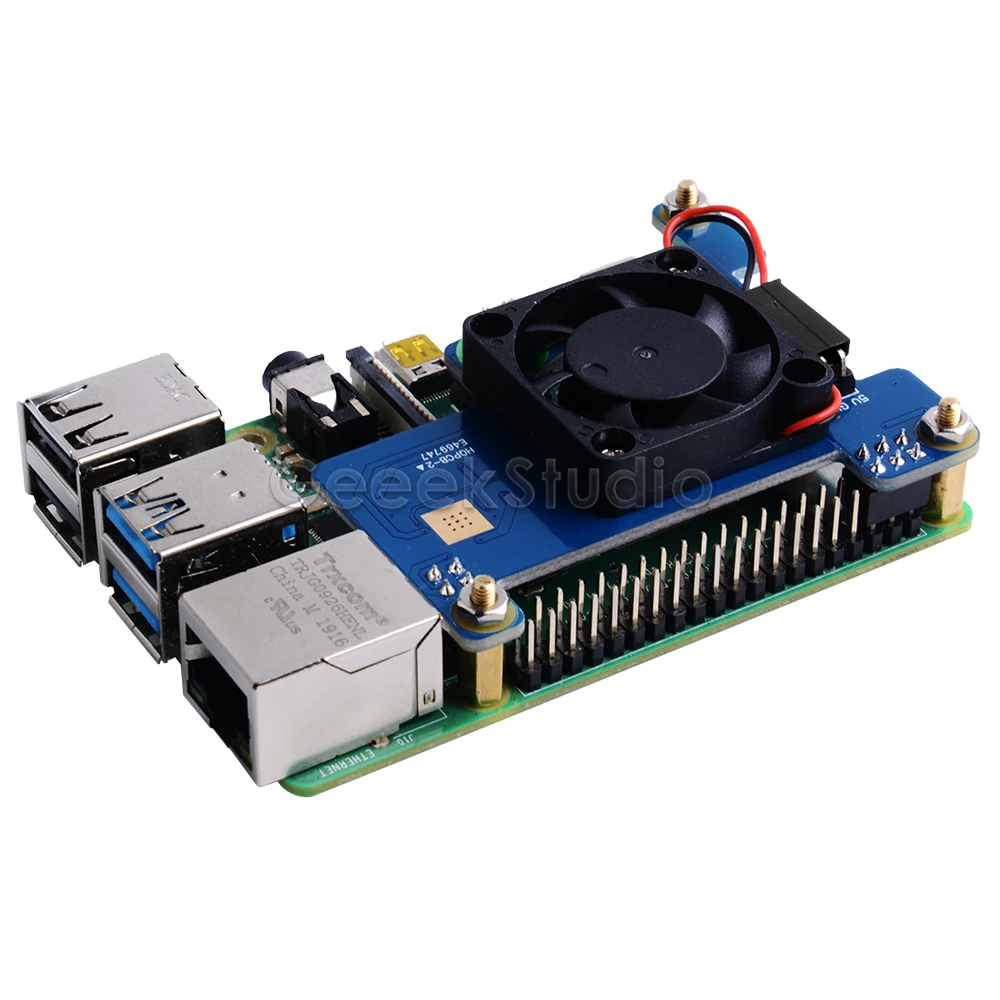 Raspberry Pi PoE HAT модуль питания через Ethernet плата расширения с охлаждающим вентилятором 30x30x7 мм для Raspberry Pi 4B/3B