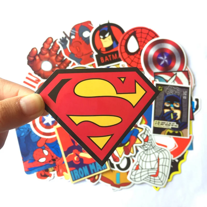 50 шт. DC супергерой Marvel наклейки герои игрушка для ноутбука скейтборд Стикеры для багажа водонепроницаемые забавные Стикеры-пауки для детей