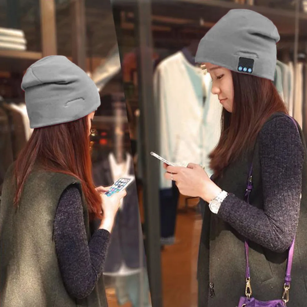 Wireless Bluetooth Hat Winter Warm Beanies With V3.0+ EDR Bluetooth Music Hat Skullies Unisex Cool Knitted Cap