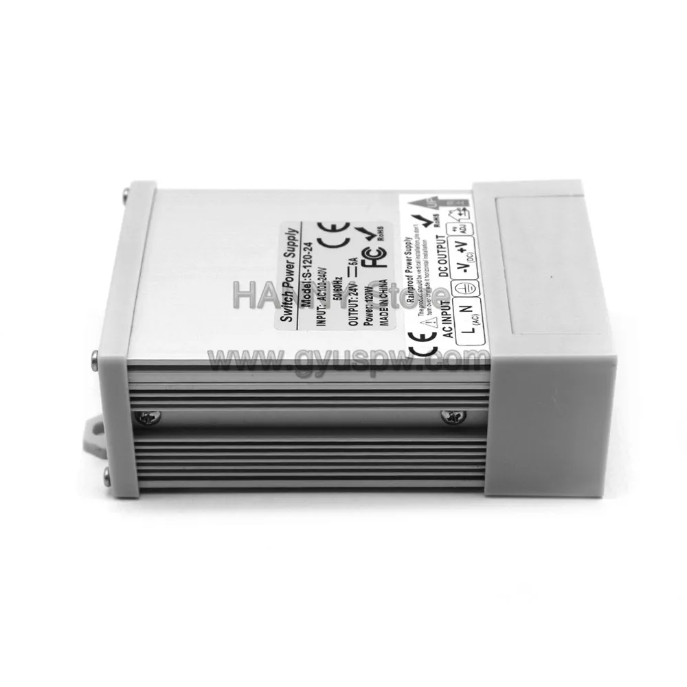 Одиночный выход DC24V 5A 120 Вт непромокаемый источник питания Трансформаторы 110 В 220 В AC DC 24 В SMPS для светодиодных лент светильник монитор cctv