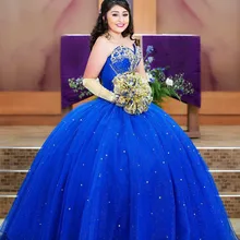 Королевское голубое праздничное платье с аппликации блёстками кружева бусинки Блестки бальное платье Элегантное Тюлевое Выпускное Платье Халаты