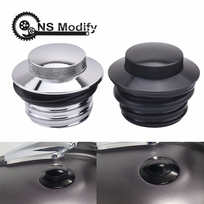 

NS Modify Aluminum Motorcycle Flush Pop Up Gas Cap Screw-In Flush Mount Fuel Tank Gas Cap Cover For Harley Sportster 1982 2006