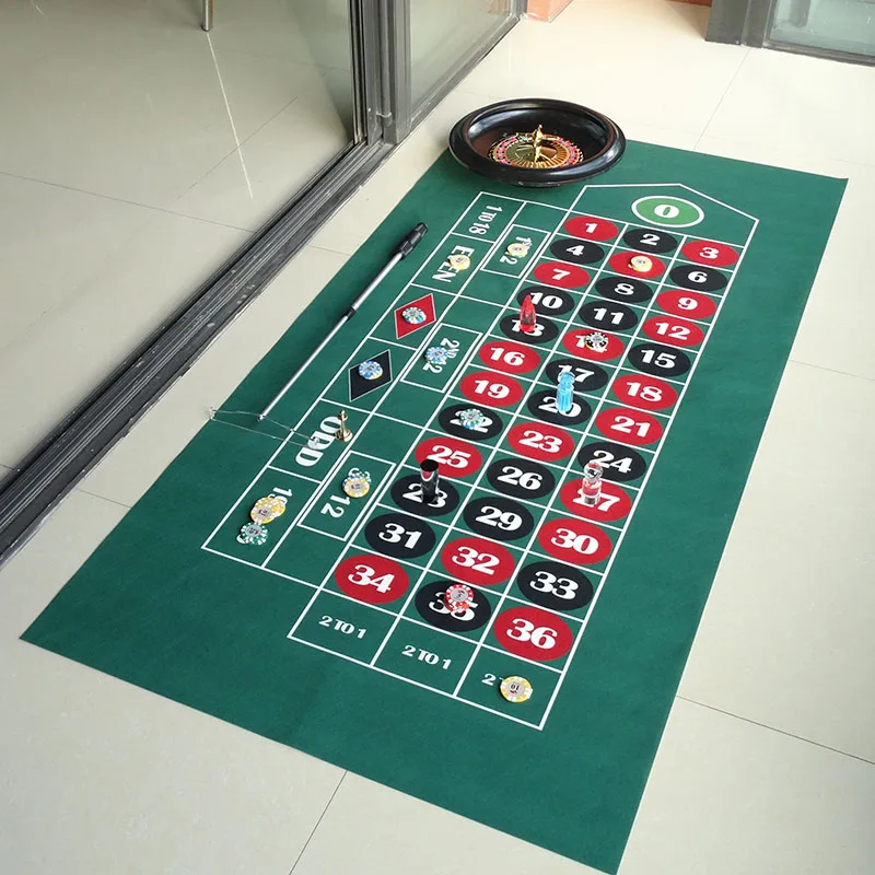 GMC Deluxe 900mm x 1800mm x 4mm Roulette Table Top Casino Mat Board Cloth