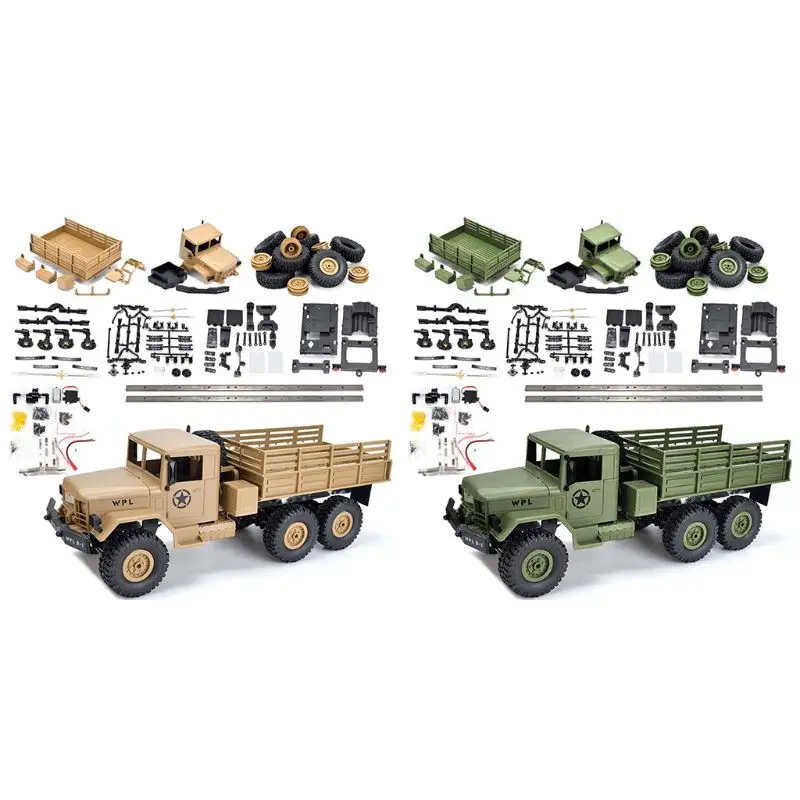 WPL B-16 комплект 1/16 2,4G 6WD гусеничный внедорожный Радиоуправляемый автомобиль набор и светильник без электрических деталей DIY сборочные модели K4UE