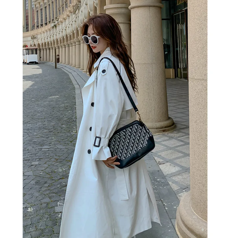 Long Trench Coat For Women 2020 Autumn Over Knee