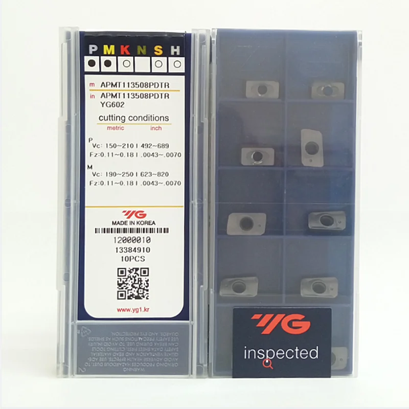 YG-1 APMT113504PDTR YG602 APMT113508PDTR YG602/APMT160408PDTR YG602 Original CNC Milling Carbide Inserts 10pcs For Steel,