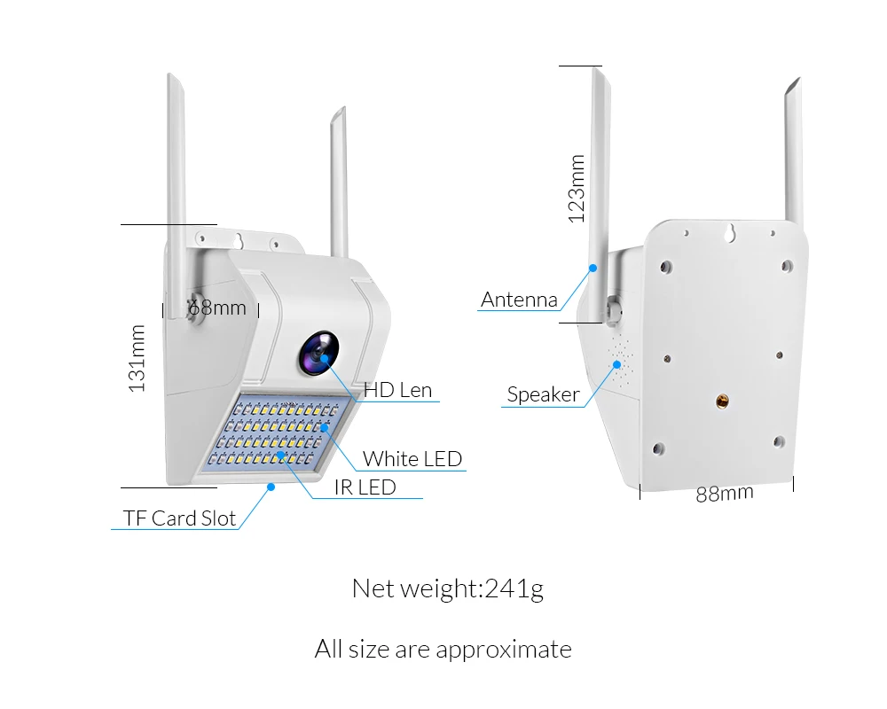 KERUI 1080P HD водонепроницаемый настенный светильник WiFi уличный светильник для внутреннего двора уличная камера для хранения облаков ИК Цвет ночное видение