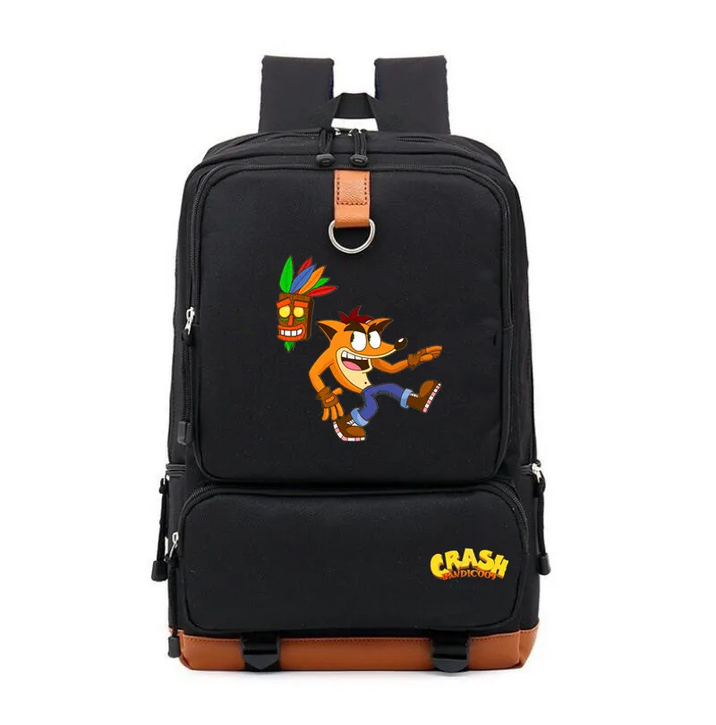 Детская школьная сумка холщовый рюкзак Crash Bandicoot Mochila Студенческая сумка на плечо дорожная сумка для ноутбука рюкзак для подростков - Цвет: B4