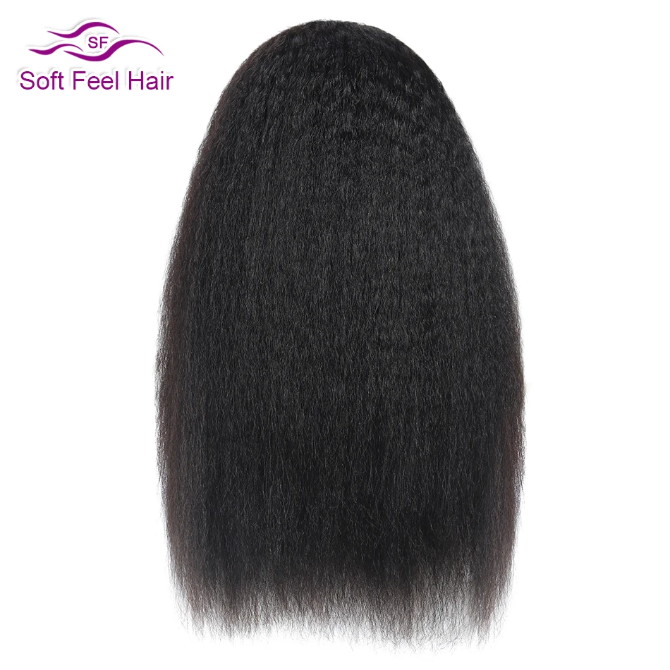 13x4 Brazilian Kinky Straight Wig Remy Lace Front Human Hair Wigs For Black Women Afro Transparent Lace Wigs 150% Soft Feel Hair