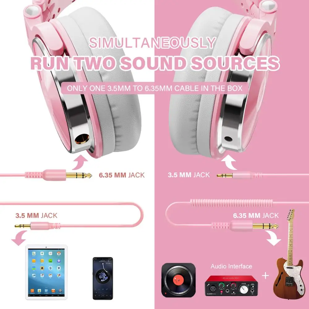 Oneodio DJ наушники с микрофоном игровая Hi Fi гарнитура для телефона