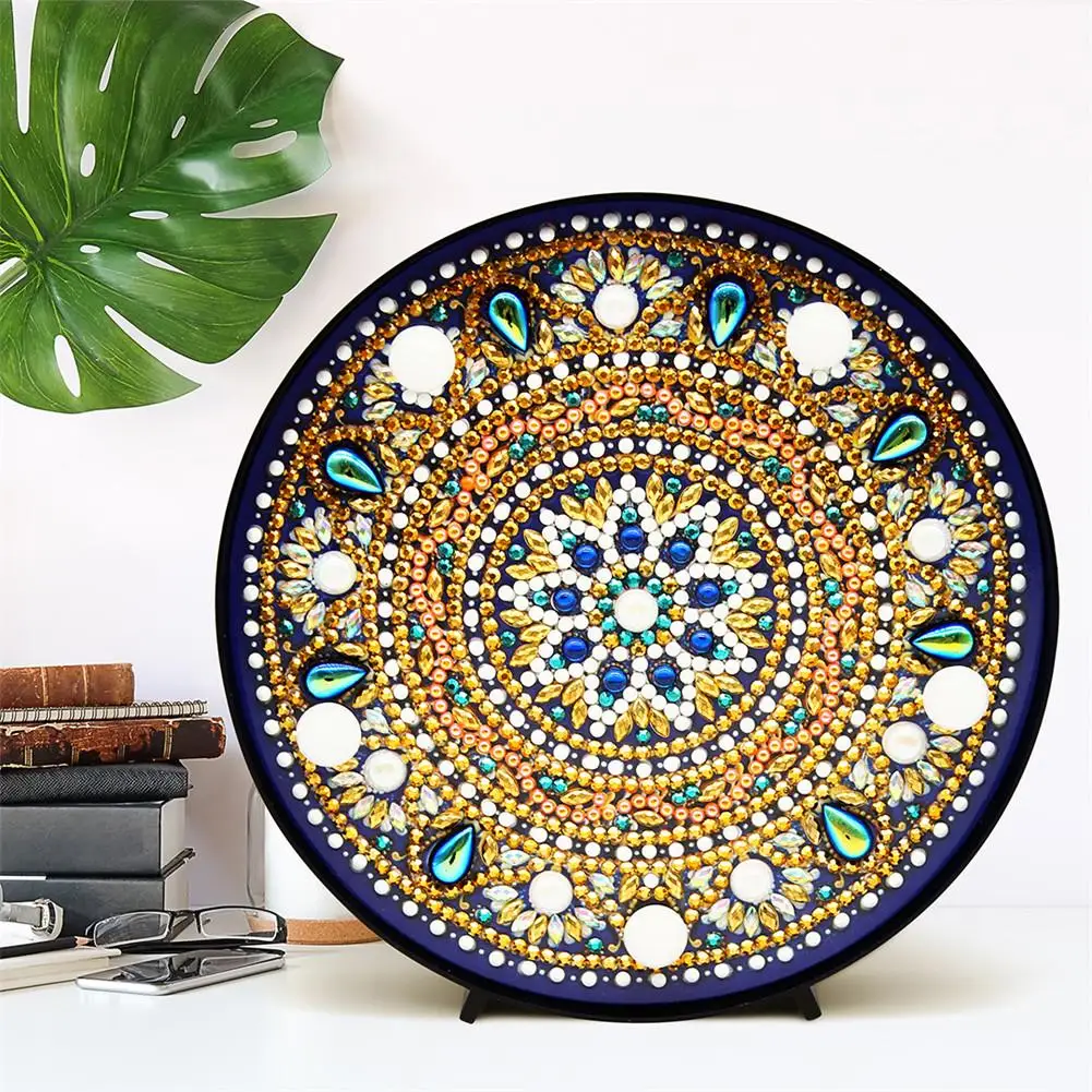 Круглый DIY человек-Даля пейзаж алмазная живопись светильник DIY лампа с вышивкой полный специальный дрель светодиодный круглый блестящий бисер