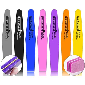 

CHNRMJL 10Pcs/Pack Rhombus Sponge Nail Art File Buffer 100/180 Polishing Grinding Washable Double Side Nails Files Manicure Tool