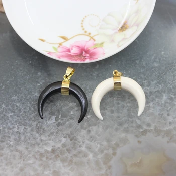 

5pcs/lot,Crescent shape OX Horn Pendant, crystal pendant Beading Necklace Earrings Jewelry Making Accessory Jewelry 8x32-34mm