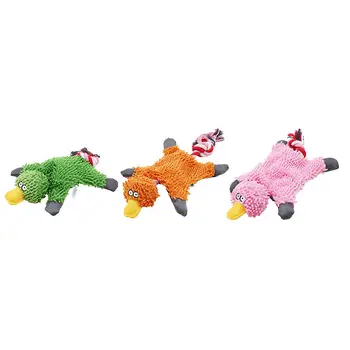 

Useful New Pet Supply Cute Papa Duck Plush Dog Toy With Rope Knotted Dog Toy Three Colors Good Quality Hot Sell