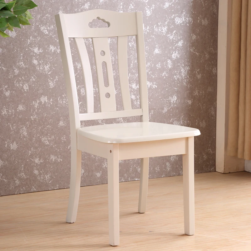 

H1 Full Wood Dining Chair Household Simple Modern New Chinese Backrest Chair White Stool Hotel Hotel Log Chair Armchair Cheap