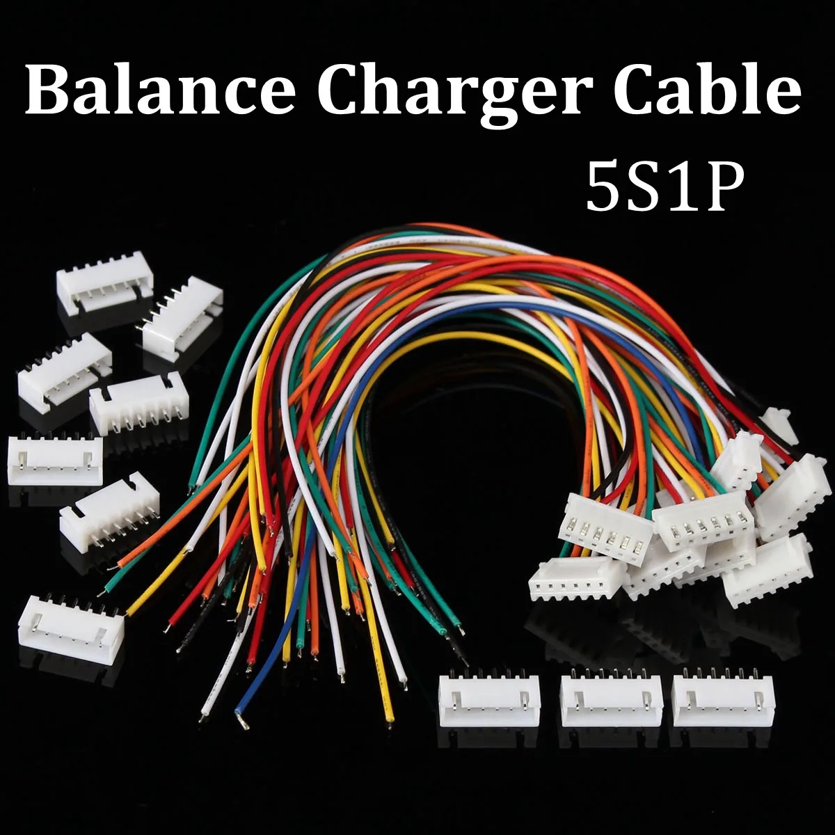 

JST-XH 10pcs 5S1P Balance Charger Tinned Copper Cable Wire Connector Male/Female Plug