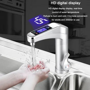 

Electric Kitchen Water Heater Tap Instant Hot Faucet LCD Display Water Heating Faucet Instantaneous Tankless Kitchen Supplies