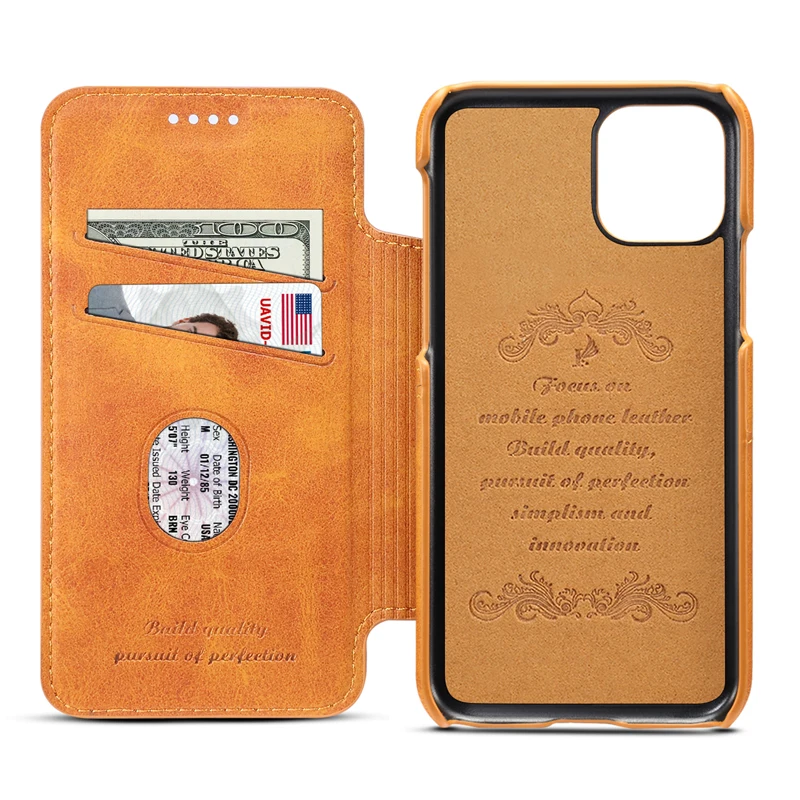  For iPhone 11 2019 PU Leather Flip Case Retro Multifunction Cover Slim Business Card Smart Phone Ba