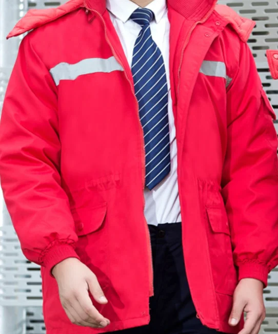 Зимняя Рабочая хлопковая стеганая куртка с капюшоном, машинный ремонт, комбинезоны, светоотражающие защитные Рабочие куртки, очищающие униформы - Цвет: Photo Color One Set