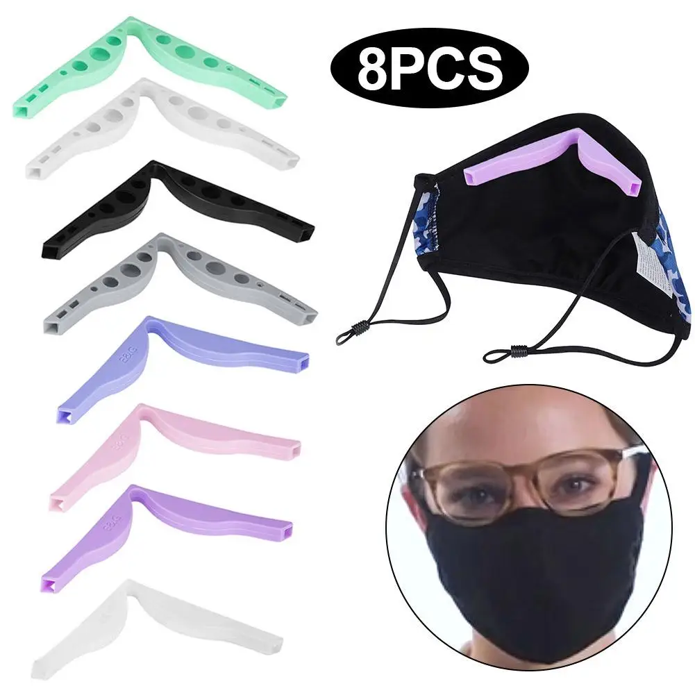 8Pcs Natural Rubber Anti Fog Nose Bridge Pads Cushion For Mouth Face Cover Bracket Protection Strip(mixed Colors)