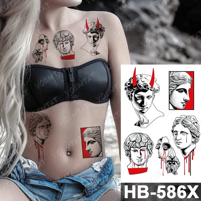 Waterproof Temporary Tattoo Sticker Dark Old School Moth Butterfly Flash Tattoos Snake Rose Body Art Arm Fake Tatoo Women Men 15-HB586X