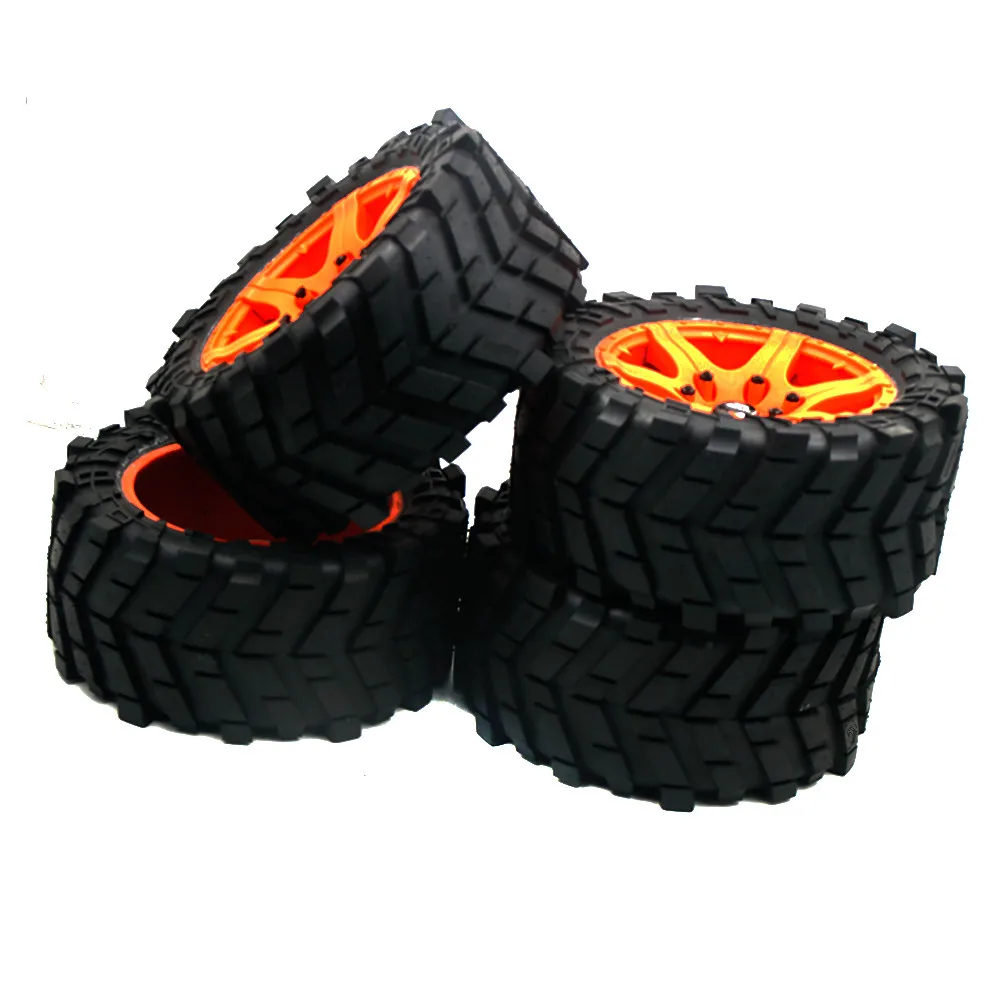 OrangeHub Black Nut2 Колесные шины 4 шт./1 комплект с гайками(4 шт.) для 1/5 Traxxas X Maxx 220 мм* 105 мм - Цвет: OrangeHub Black Nut2