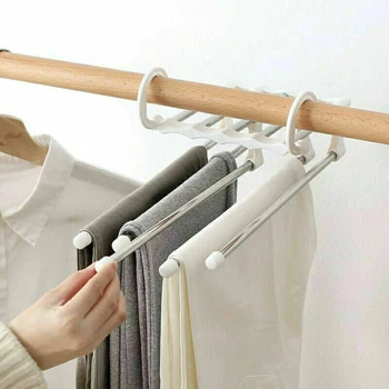 

Multi-functional Stainless Pants Rack Retractable Hanger Scarf Shelf Accessories