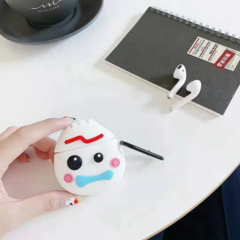 Для AirPods чехол 3D персональная стерео вилка с рисунком из мультфильма Odd чехол для Airpods 2/i10/i11 TWS Защитная крышка с крючок карабина