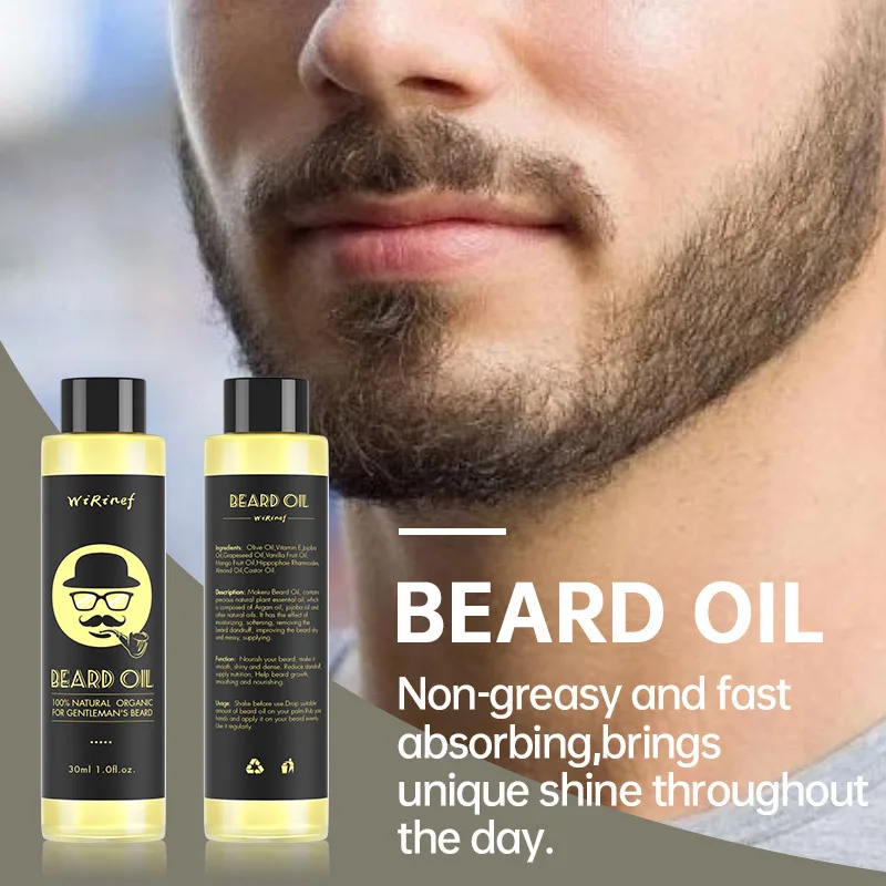 Top Quality 30ML Men Natural Organic Styling Moustache Oil Moisturizing Smoothing Dashing Gentlemen Beard Oil Face 3
