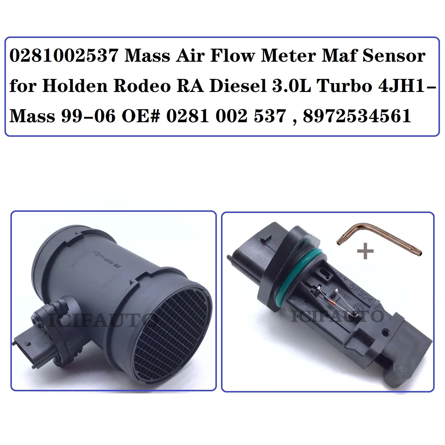 0281002537 Mass Air Flow Meter Maf Sensor for Holden Rodeo RA Diesel 3